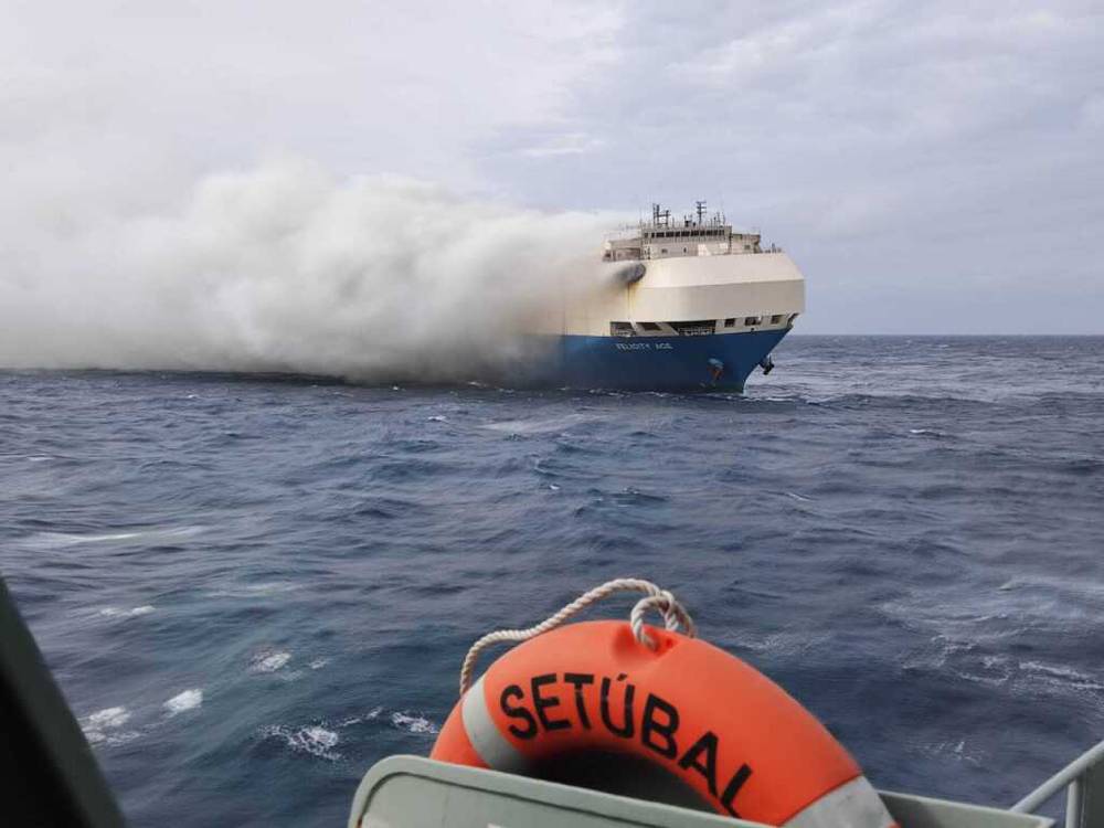 The luxury car cargo ship that caught fire sank in the Azores