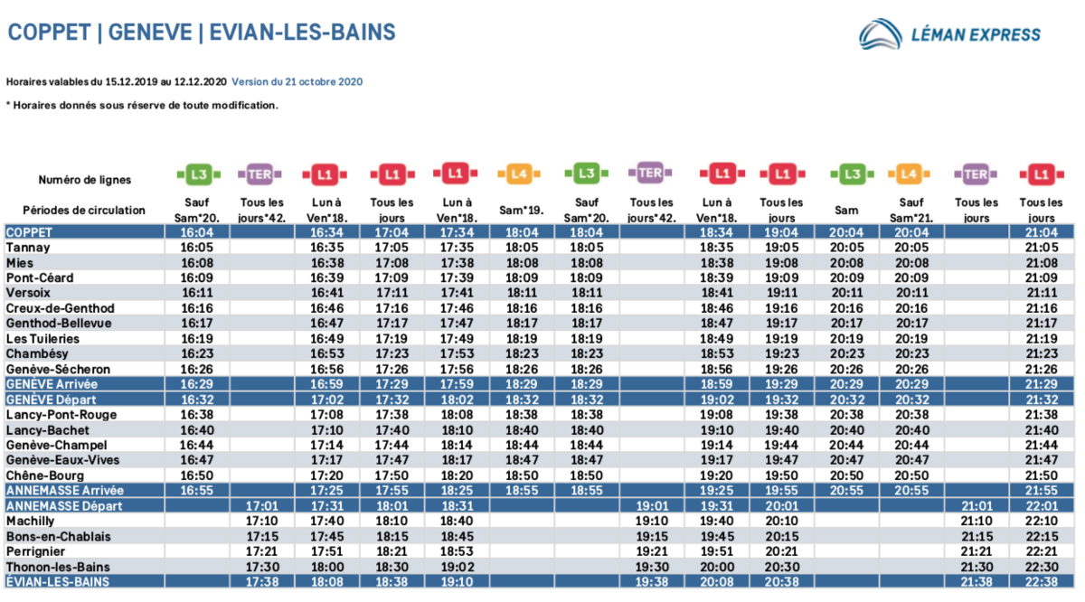 Les horaires du Léman Express sont connus