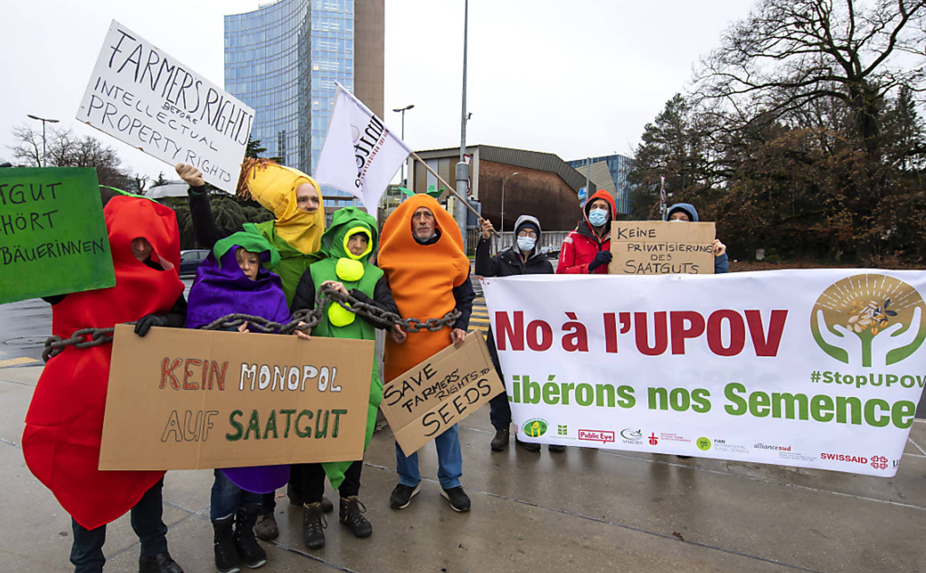 Semences: neuf ONG suisses protestent à Genève contre une mainmise